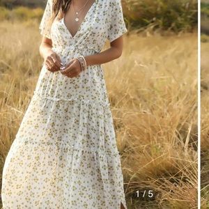White floral maxi dress